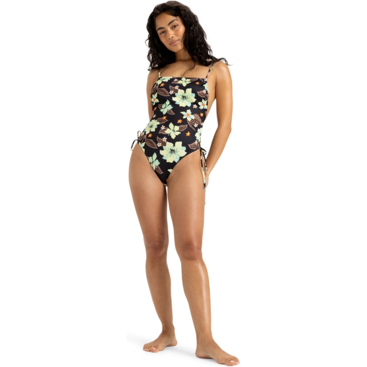 2025 Roxy Womens Beach Classics Fashion One Piece ERJX103733 - Anthracite Hibiscus Heat Swim